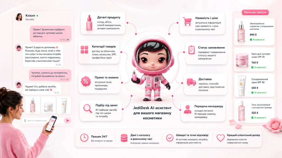 Схема AI-асистента JediDesk для TANOYA