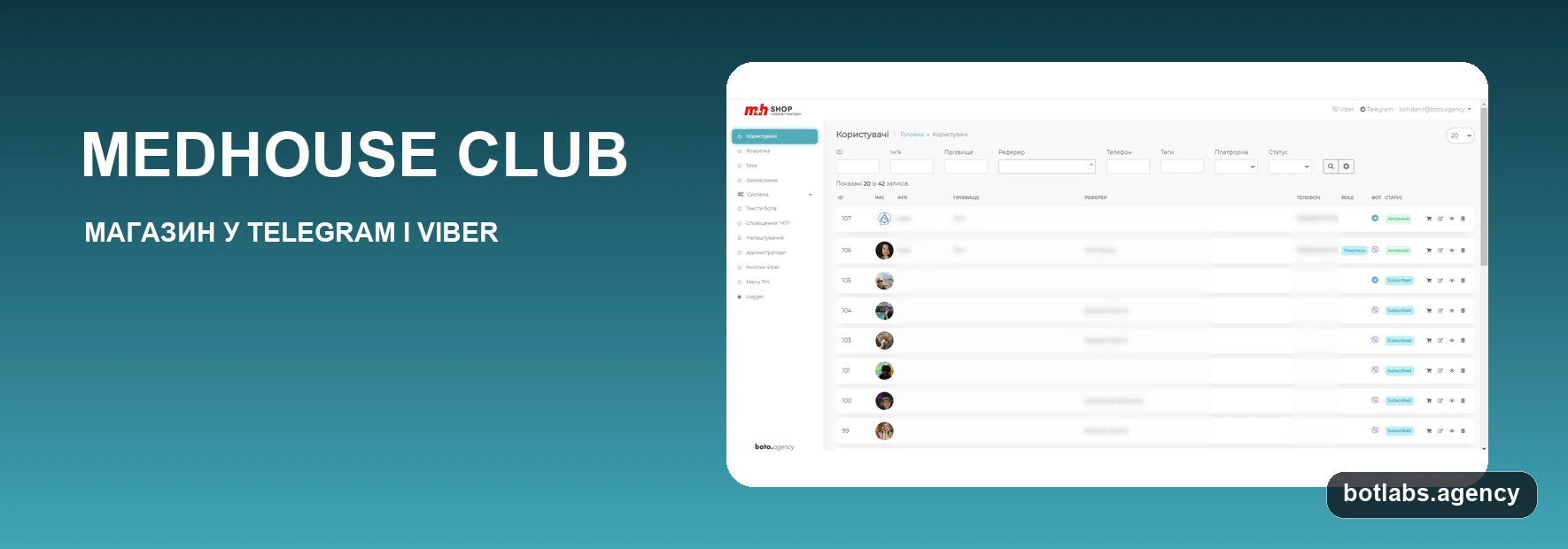 Medhouse Club chatbot case visual by BotLabs Agency