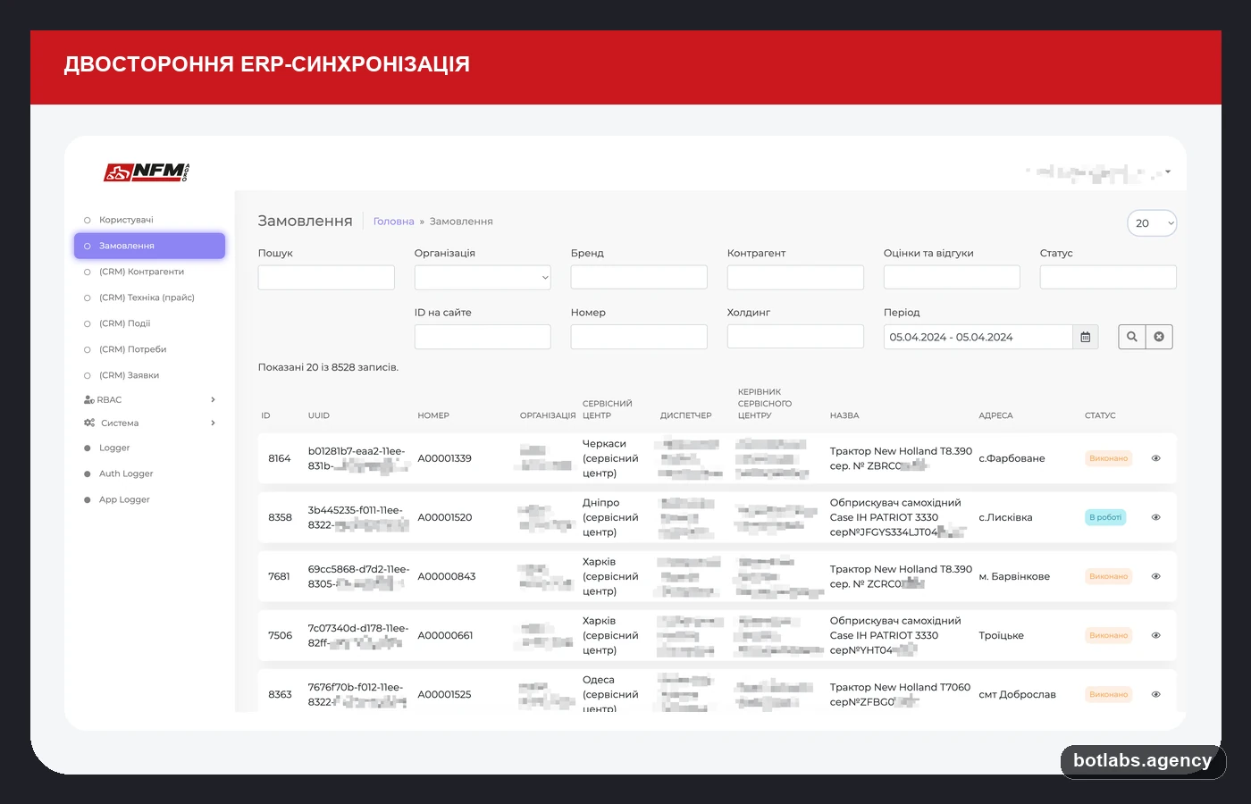 NFM AGRO chatbot case visual by BotLabs Agency