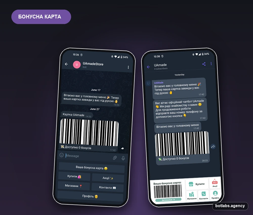 Бонусна карта UAMade у месенджері